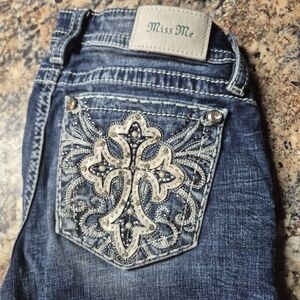Miss Me Women's Embellished Dark Blue Denim Jeans